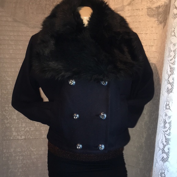 Juicy Couture Jackets & Blazers - Beautiful and New Juicy Couture pea coat with removable fur collar.Medium